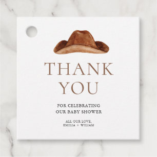 Rustic Cowboy Baby Shower Favour Tags