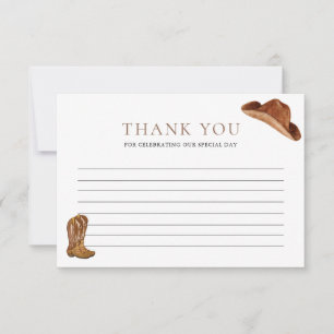 Rustic Cowboy Baby Shower Thank You Card