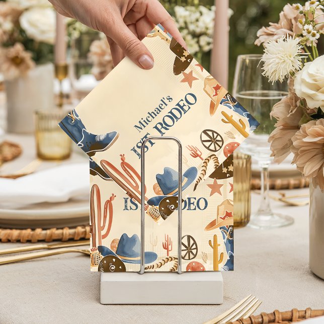 Rustic Cowboy Boots 1st Birthday Napkin (Creator Uploaded)