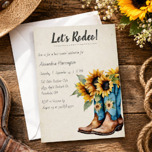 Rustic Cowboy Boots Birthday Party Invitation