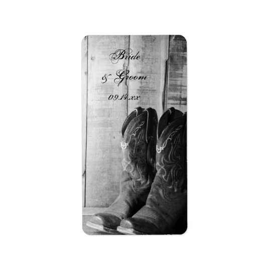 Rustic Cowboy Boots Country Wedding Favour Tag Address Label