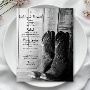 Rustic Cowboy Boots Country Western Wedding Menu