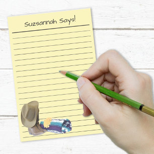 Rustic Cowboy Boots Hat Blue Purple Custom Lined Post-it Notes