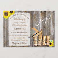 Rustic Cowboy Boots, Lace and Sunflowers Wedding
