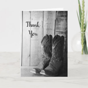 Rustic Cowboy Boots Wedding Groomsman Thank You