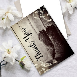 Rustic Cowboy Boots Western Floral Thank You Card