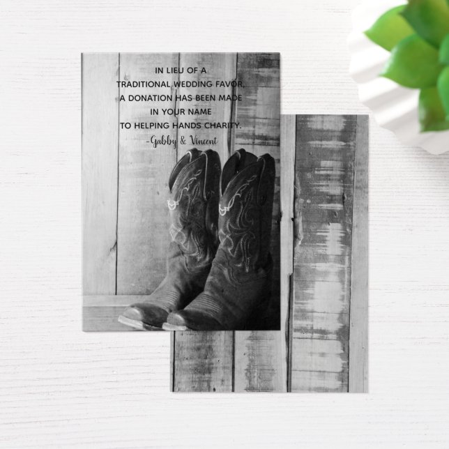 Rustic Cowboy Boots Western Wedding Charity (Desk)