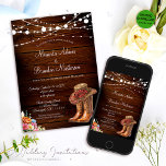 Rustic Cowboy Boots Western Wedding Invitation<br><div class="desc">Embrace the spirit of the Wild West as you say 'I Do' with our Rustic Cowboy Boots Western Wedding Invitation. This unique invite, brought to you exclusively by Mylini Design, encapsulates the charm and rugged elegance of the West, perfectly setting the tone for your unforgettable day. Forget about stressing over...</div>