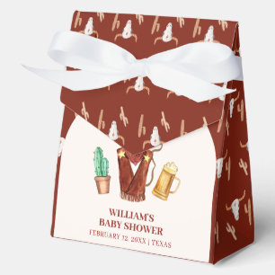 Rustic Cowboy Cactus Beer Arch Boy Baby Shower Favour Box