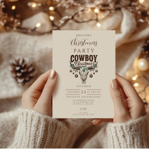 Rustic Cowboy Christmas Invitation