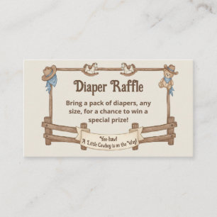 Rustic Cowboy Diaper Raffle Ticket Enclosure Card