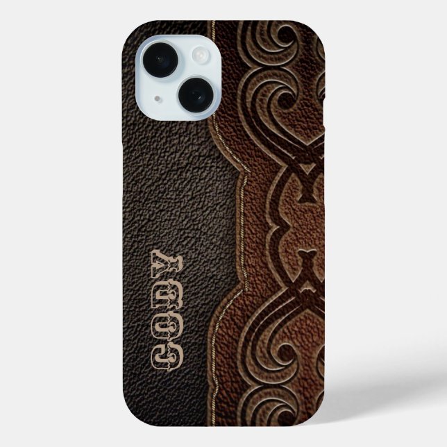 Rustic cowboy fashion brown western country Case-Mate iPhone case (Back)