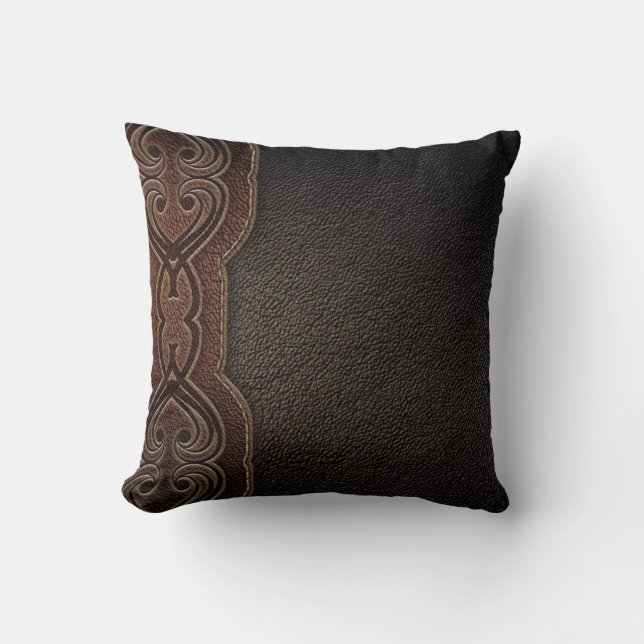 Rustic cowboy fashion brown western country cushion (Front)