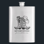 Rustic Cowboy Groomsman Gift Bachelor Party Hip Flask<br><div class="desc">A rustic doodle for a Groom-to-be and his near and dear.</div>