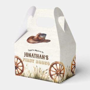 Rustic Cowboy Hat First Rodeo Birthday Favour Box