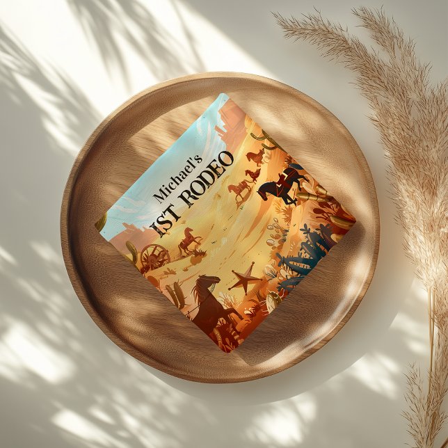 Rustic Cowboy Rodeo 1st Birthday Celebration Napkin (Creator Uploaded)