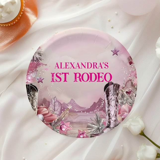 Rustic Cowboy Rodeo 1st Birthday Design Paper Plate (Creator Uploaded)