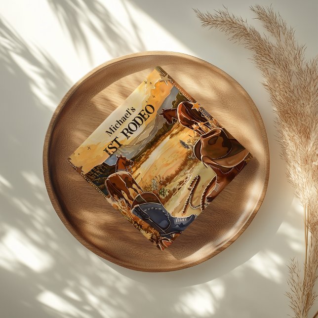 Rustic Cowboy Rodeo 1st Birthday Theme Napkin (Creator Uploaded)