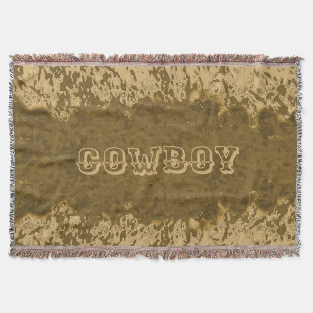 Rustic Cowboy Splatter Design Throw Blanket (Front)