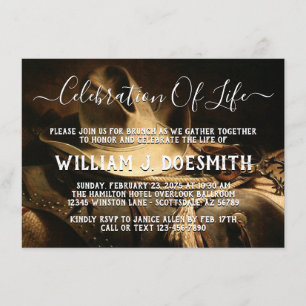 Rustic Cowboy Things Memorial Service Announcement