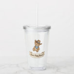 Rustic Cowboy Watercolor Boy Baby Shower Acrylic Tumbler<br><div class="desc">Rustic Western Baby Shower Acrylic Tumbler Design Send your guests home with a practical and reusable favour! This Acrylic Tumbler Design is perfect for creating personalised cups that are durable, lightweight, and ideal for both kids and adults. This template is designed for use on a decal, sticker, or direct print...</div>