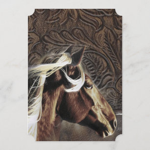 rustic cowboy western country horse wedding invitation