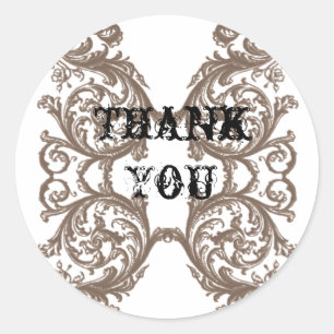 rustic cowboy western country wedding thank you classic round sticker