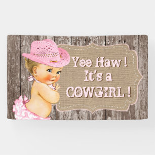 Rustic Cowgirl Baby Shower Banner