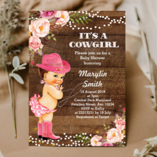 Rustic Cowgirl Baby Shower Card