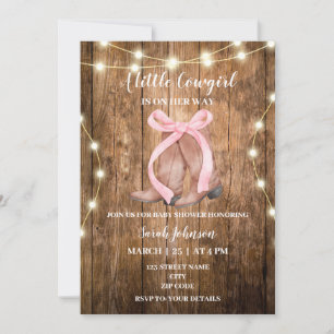 Rustic Cowgirl Baby shower Invitation