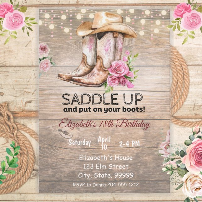 Rustic Cowgirl Birthday Invitation  (Creator Uploaded)