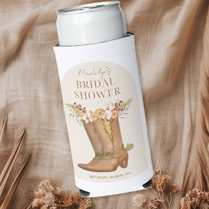 Rustic Cowgirl Boot Bridal Shower Party Favour Sli Seltzer Can Cooler