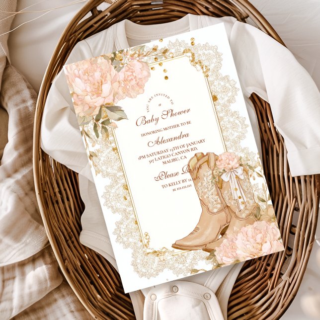 Rustic Cowgirl Boots Floral Baby Shower (Creator Uploaded)
