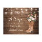 Rustic Cowgirl Boots Flowers Bridal Shower Recipe