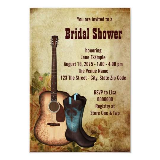 Rustic Cowgirl Bridal Shower Card