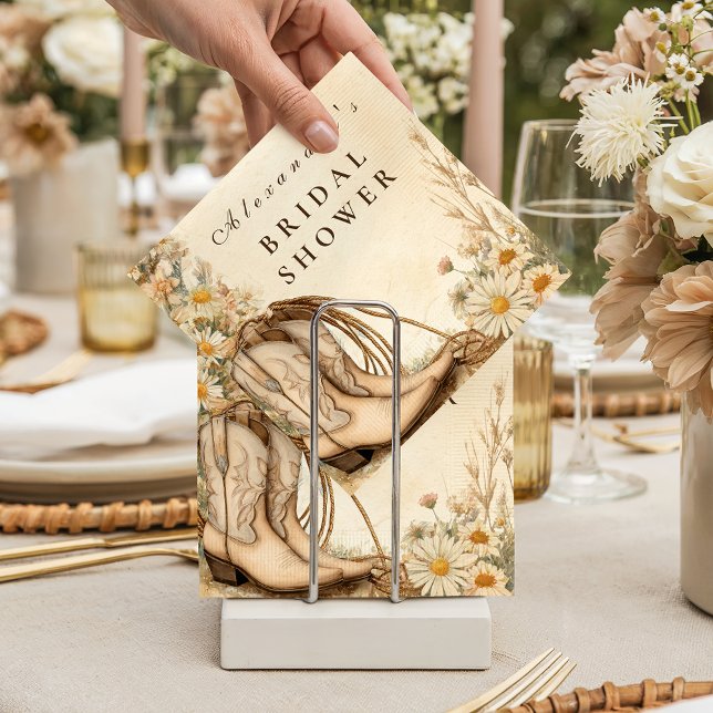 Rustic Cowgirl Daisy Bridal Shower Napkin (Creator Uploaded)