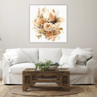Rustic Cowgirl Hat Wildflowers Elegant Western Art