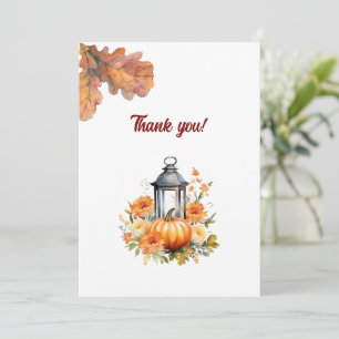 Rustic & Cozy Autumn Wedding Flat Thank You Card