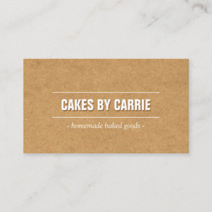 Rustic Craft Cardboard Bakery/Catering/Chef Business Card