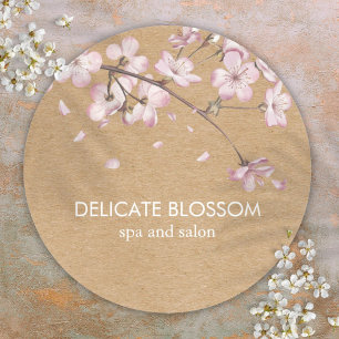 Rustic Craft Delicate Pink Blossom Classic Round Sticker