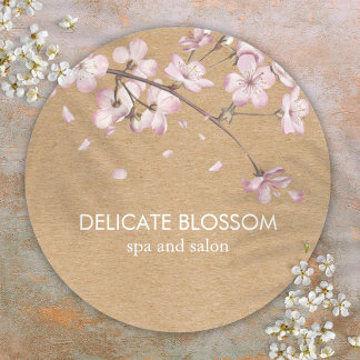 Rustic Craft Delicate Pink Blossom Classic Round Sticker