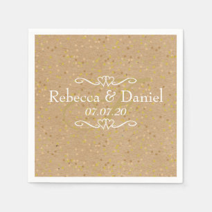 Rustic Craft Gold Dust Confetti Wedding Napkin