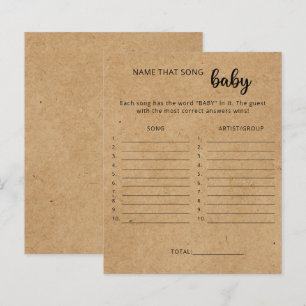 Rustic craft - Name that song baby shower game