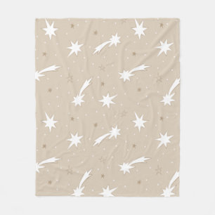Rustic Craft Paper Christmas Star Pattern Fleece Blanket