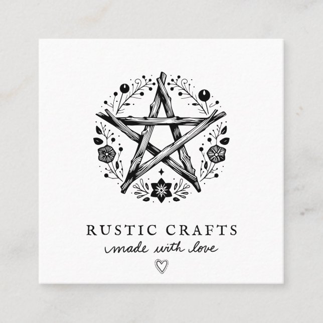 Rustic Crafts Business  Square Business Card (Front)
