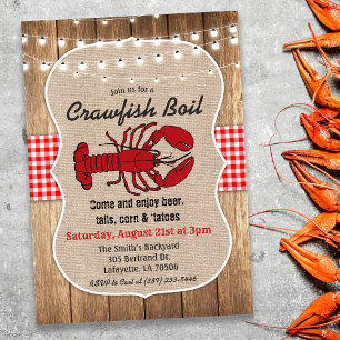 Rustic Crawfish Boil Invitation