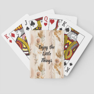 Rustic Cream Boho Floral Playing Cards