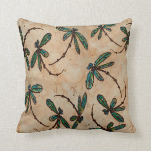 Rustic Cream Dragonfly Flit Cushion