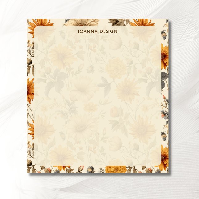 Rustic Cream Wildflower Chic Notepad (Creator Uploaded)