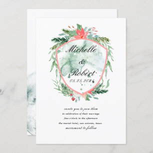 rustic crest monogram Wedding Invitation